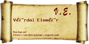 Várdai Elemér névjegykártya